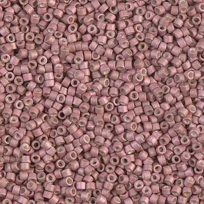 5 Grams of 11/0 Miyuki DELICA Beads - Galvanized Matte Pink Blush