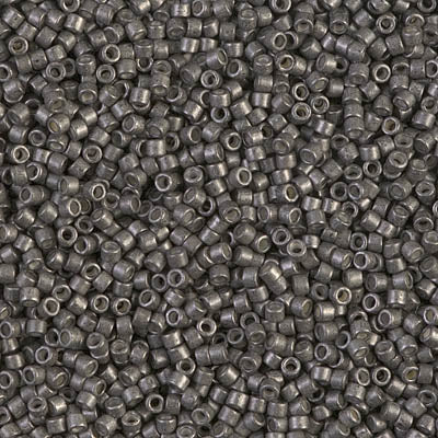5 Grams of 11/0 Miyuki DELICA Beads - Galvanized Semi-Frosted Graphite