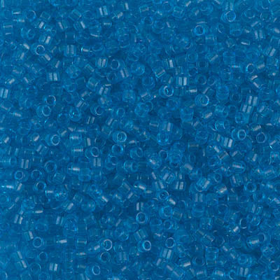 5 Grams of 11/0 Miyuki DELICA Beads - Dyed Transparent Capri Blue