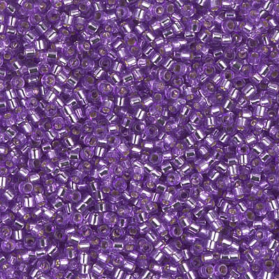 5 Grams of 11/0 Miyuki DELICA Beads - Dyed Silverlined Lilac