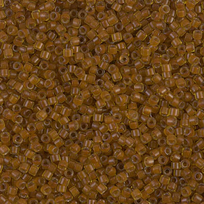 5 Grams of 11/0 Miyuki DELICA Beads - Mustard Lined Amber