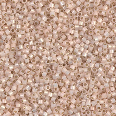 5 Grams of 11/0 Miyuki DELICA Beads - Silverlined Pale Peach Opal