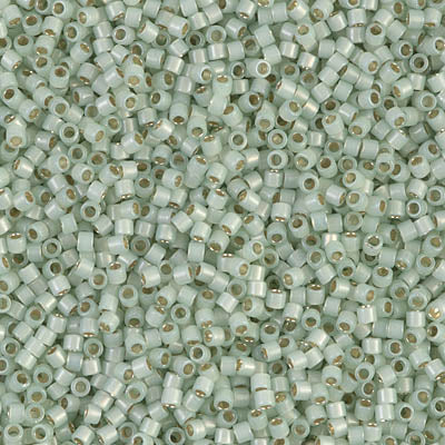 5 Grams of 11/0 Miyuki DELICA Beads - Silverlined Light Moss Opal