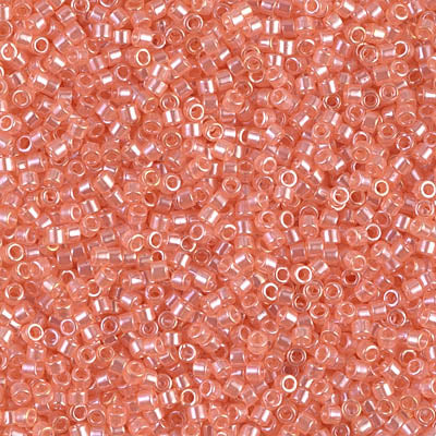 5 Grams of 11/0 Miyuki DELICA Beads - Transparent Peach Luster