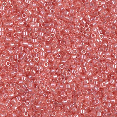 5 Grams of 11/0 Miyuki DELICA Beads - Transparent Salmon Luster