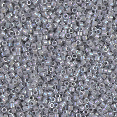 5 Grams of 11/0 Miyuki DELICA Beads - Opaque Ghost Grey AB