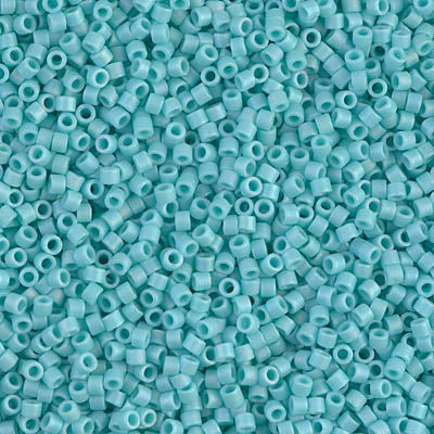 5 Grams of 11/0 Miyuki DELICA Beads - Matte Opaque Sea Opal AB