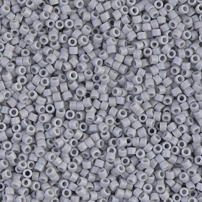 5 Grams of 11/0 Miyuki DELICA Beads - Matte Opaque Ghost Grey AB