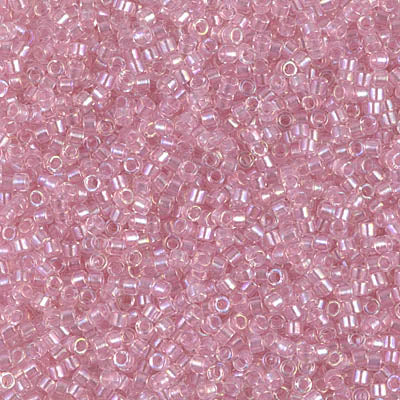 5 Grams of 11/0 Miyuki DELICA Beads - Pearl Lined Transparent Pink AB