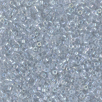5 Grams of 11/0 Miyuki DELICA Beads - Pearl Lined Transparent Pale Grey AB