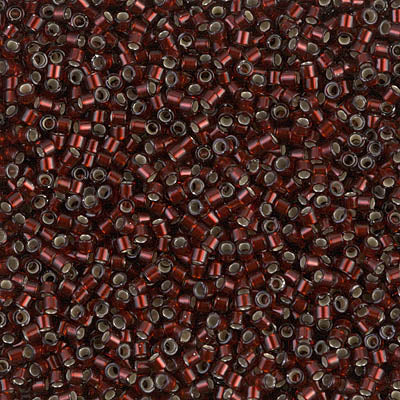 5 Grams of 11/0 Miyuki DELICA Beads - Silverlined Glazed Dark Cranberry