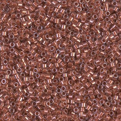 5 Grams of 11/0 Miyuki DELICA Beads - Copper Pearl Lined Pink Mist
