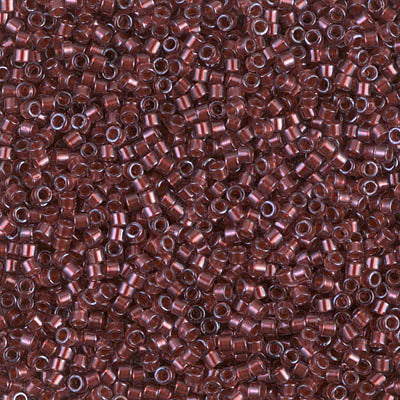 5 Grams of 11/0 Miyuki DELICA Beads - Copper Pearl Lined Transparent Dark Cranberry