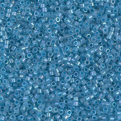 5 Grams of 11/0 Miyuki DELICA Beads - Sparkling Sky Blue Lined Opal AB