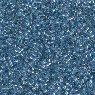 5 Grams of 11/0 Miyuki DELICA Beads - Sparkling Sky Blue Lined Crystal AB