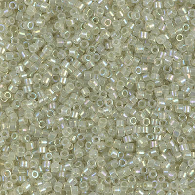 5 Grams of 11/0 Miyuki DELICA Beads - Sparkling Celery Lined Opal AB