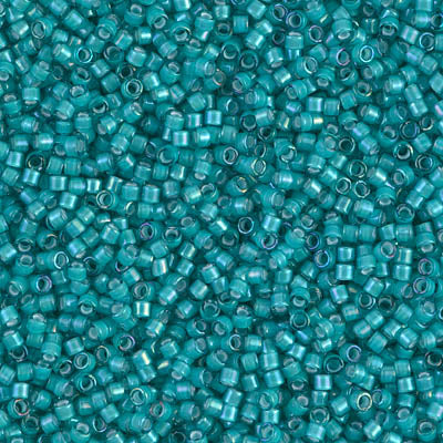 5 Grams of 11/0 Miyuki DELICA Beads - White Lined Teal AB