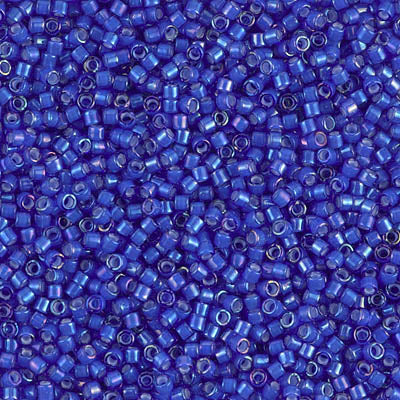 5 Grams of 11/0 Miyuki DELICA Beads - White Lined Cobalt AB