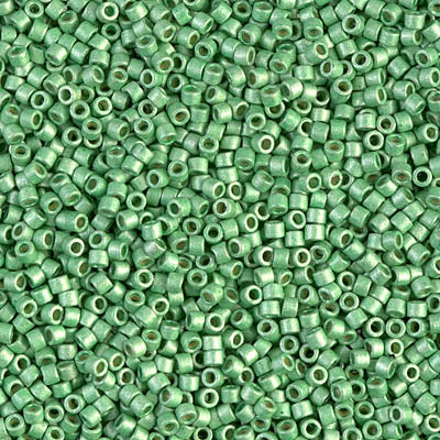 5 Grams of 11/0 Miyuki DELICA Beads - Duracoat Galvanized Matte Dark Mint Green