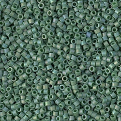 5 Grams of 11/0 Miyuki DELICA Beads - Matte Opaque Glazed Turtle Green AB