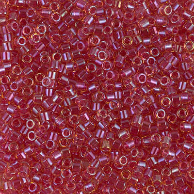 10/0 Miyuki DELICA Beads - Light Cranberry Lined Topaz Luster