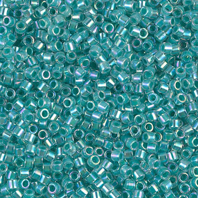 10/0 Miyuki DELICA Beads - Turquoise Green Lined Crystal AB