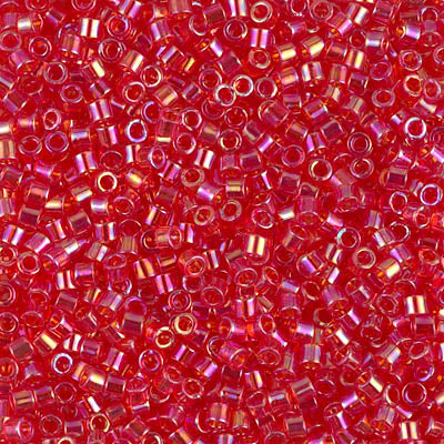10/0 Miyuki DELICA Beads - Transparent Red AB