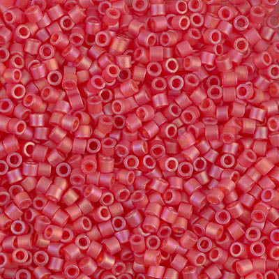 10/0 Miyuki DELICA Beads - Matte Transparent Red Orange AB