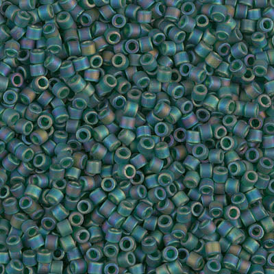 10/0 Miyuki DELICA Beads - Matte Transparent Dark Emerald AB