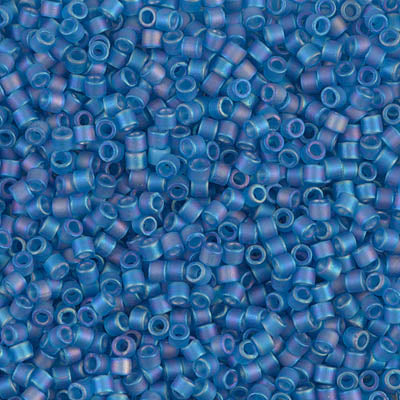 10/0 Miyuki DELICA Beads - Matte Transparent Capri Blue AB