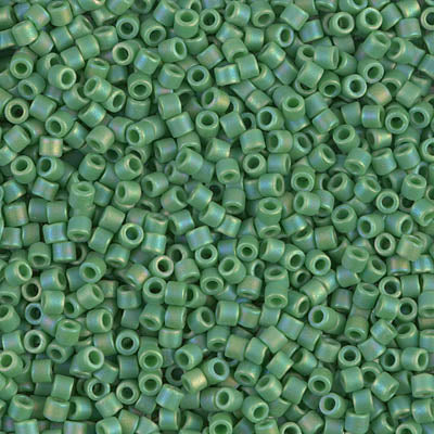 10/0 Miyuki DELICA Beads - Matte Opaque Green AB