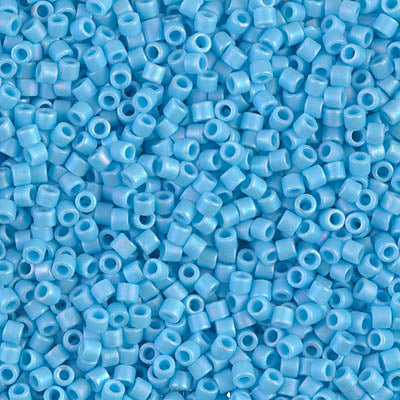 10/0 Miyuki DELICA Beads - Matte Opaque Turquoise Blue AB