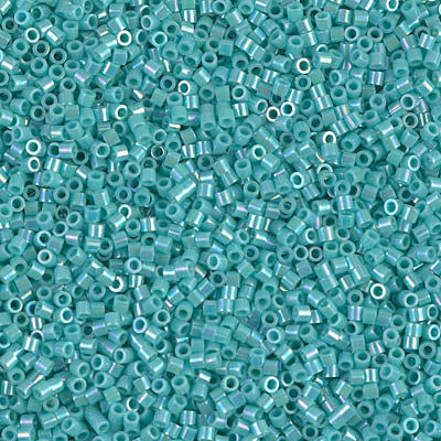 15/0 Miyuki DELICA Bead - Opaque Turquoise Green AB