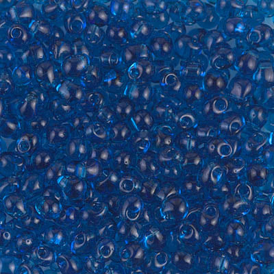 Miyuki 3.4mm DROP Bead - Transparent Capri Blue