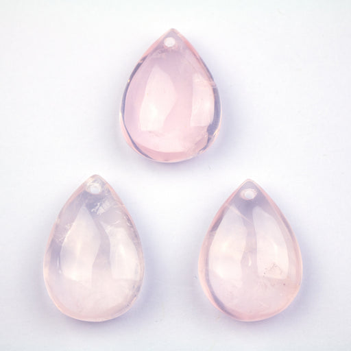 35mm x 25mm ROSE QUARTZ Teardrop (Front Drilled)***