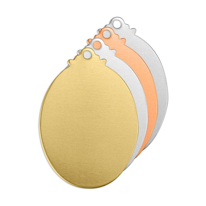 32mm x 15mm Fancy Oval Metal Blank - Copper***