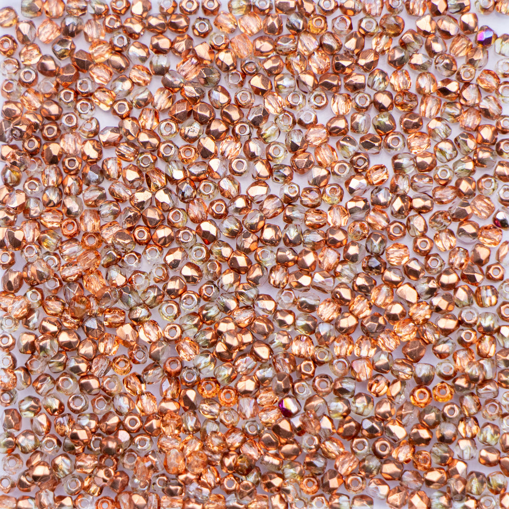 2mm FIRE POLISHED Bead - Crystal Capri Gold
