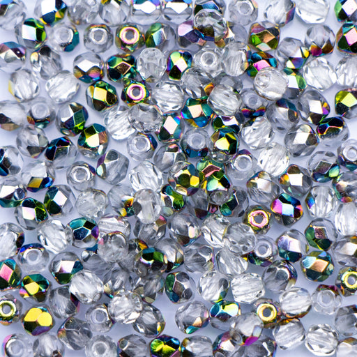 4mm FIRE POLISHED Bead - Crystal Vitrail