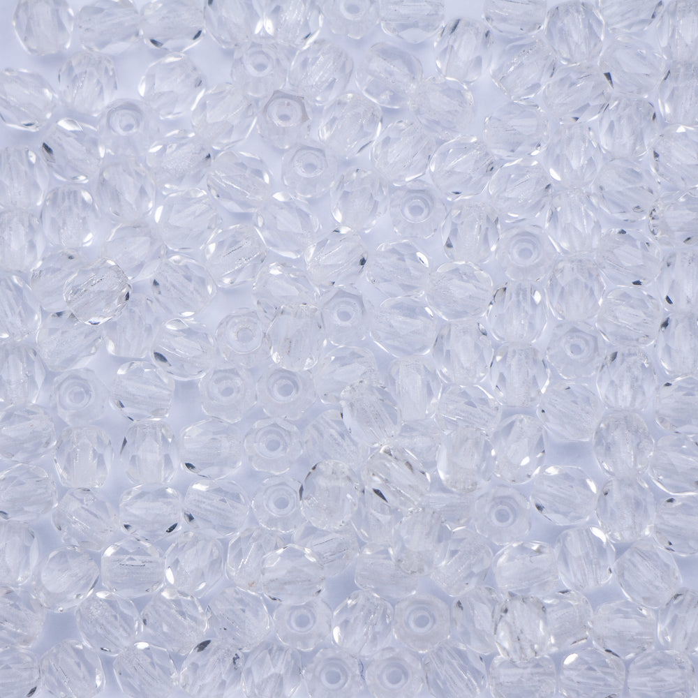 4mm FIRE POLISHED Bead - Crystal