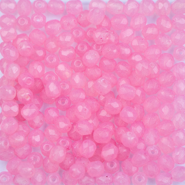 4mm FIRE POLISHED Bead - Pink Opal