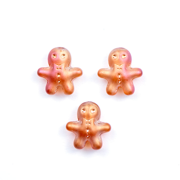 14mm x 15mm Glass Gingerbread Man Bead***