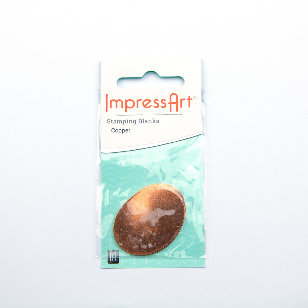 35mm x 27mm Oval Metal Blank - Copper***