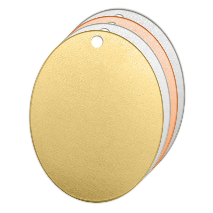 35mm x 27mm Oval Metal Blank - Brass
