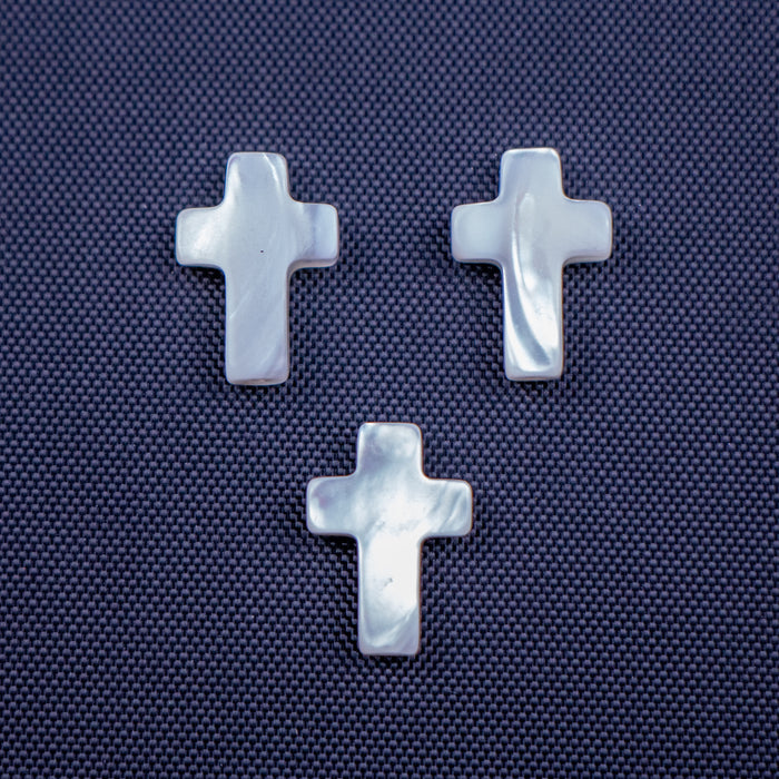 13mm Cross Beads - Mother of Pearl***