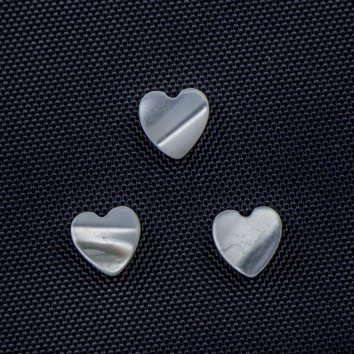 6mm Heart Beads - Mother of Pearl