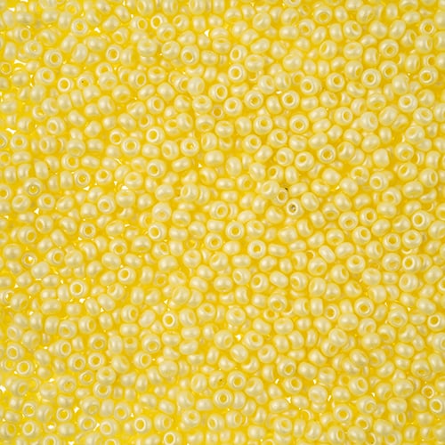 11/0 Preciosa Seed Beads - PermaLux Dyed Chalk Light Yellow