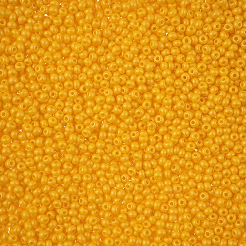 11/0 Preciosa Seed Beads - PermaLux Dyed Chalk Dark Yellow