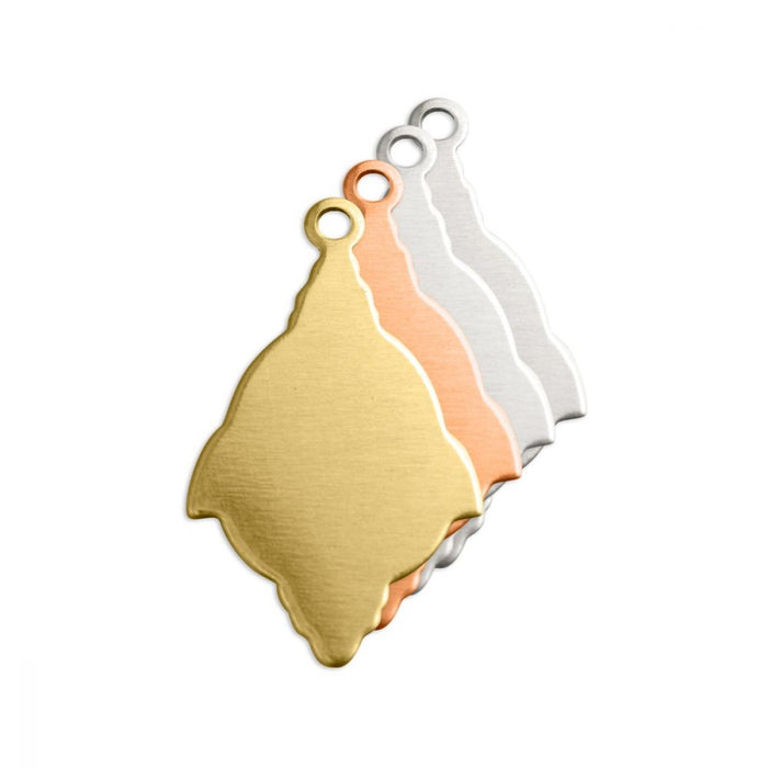 21mm x 13mm Chandelier Metal Blank - Brass