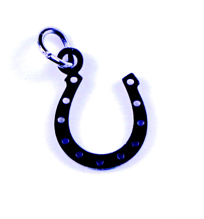 10mm x 17mm Horseshoe Good Luck Charm Pendant - Silver***