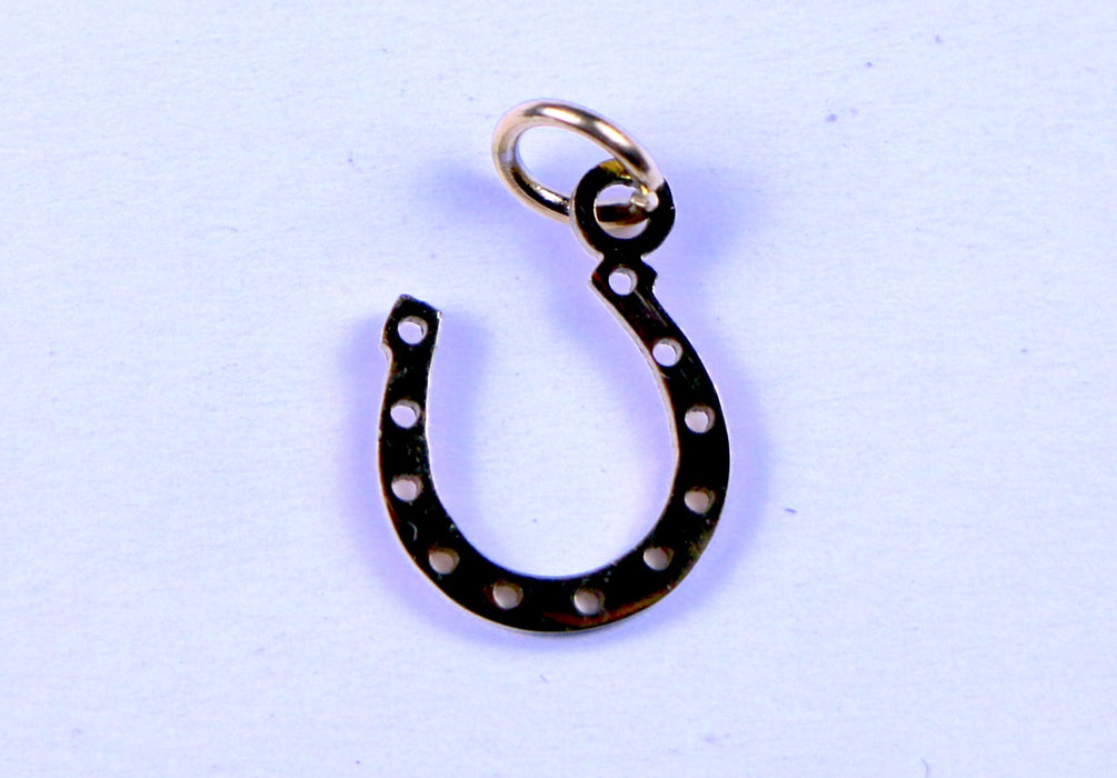 10mm x 17mm Horseshoe Good Luck Charm Pendant - Gold***